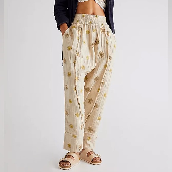 Free People Pants - Free People Beach Rocker Embellished Harem Pants